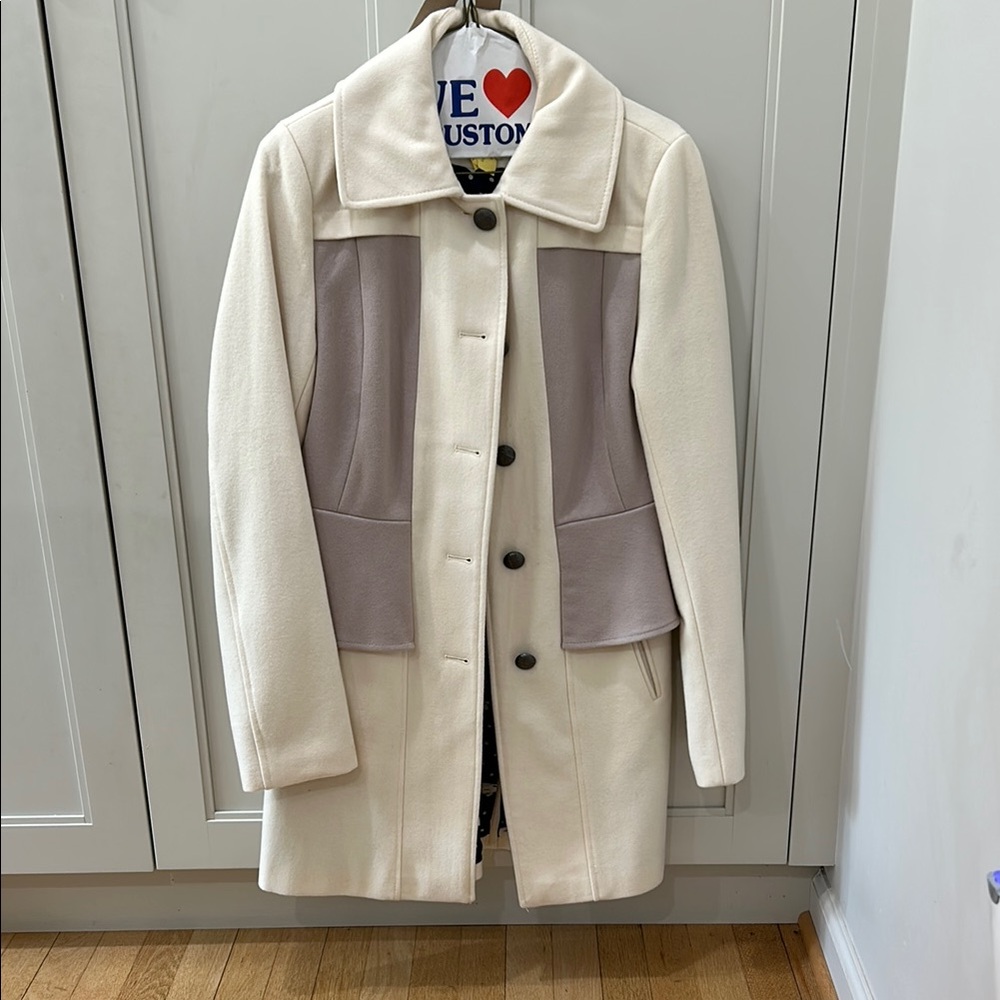 Elevenses Cream and Gray Pea Coat Modern Two-Tone Design